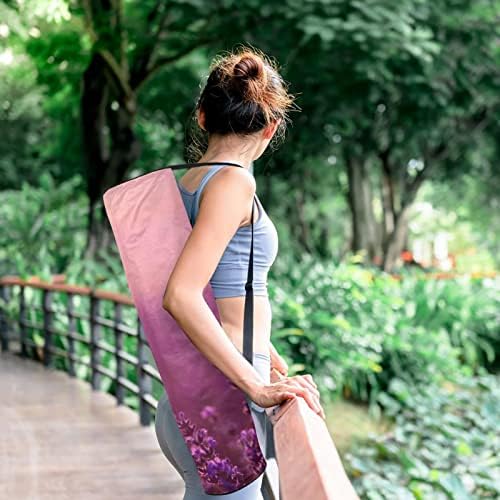 Portador de saco de tapete de ioga com alça de ombro ajustável, lavanda, 6,7x33.9in/17x86 cm de mato de yoga