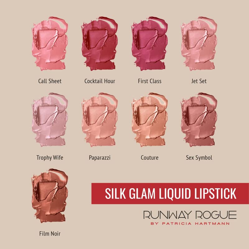Lipstick líquido de glamour de seda desonesto, batom líquido de nudez médio, símbolo sexual