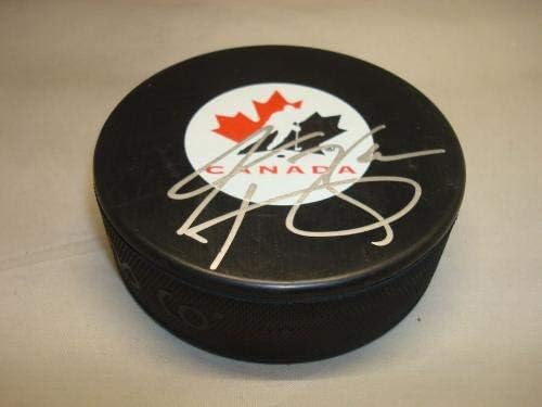 Andrew Bodnarchuk assinou o Puck de hóquei do Team Canada autografado 1A - Pucks autografados da NHL