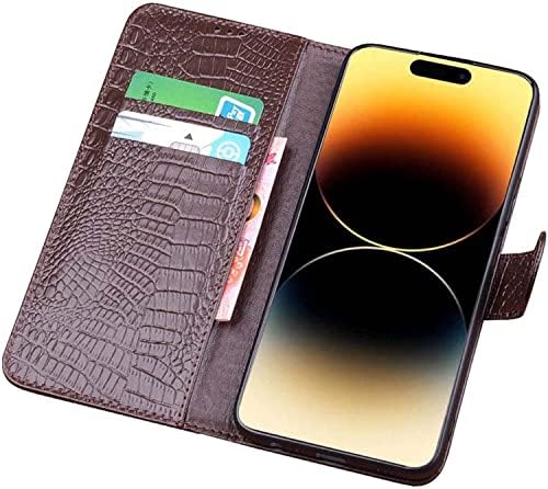 GXFCUK Premium Leather Flip Phone Case [titular de cartão], para Apple iPhone 14 Pro Max Case 6,7 polegadas 2022 Capas de fóldão de padrão de crocodilo