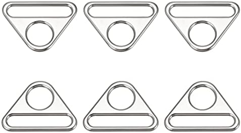Uxcell Triangle Buckle Ajuster, Triângulo D anéis Triângulo de ajustador com clipe giratório da barra para sacolas de correia cinta