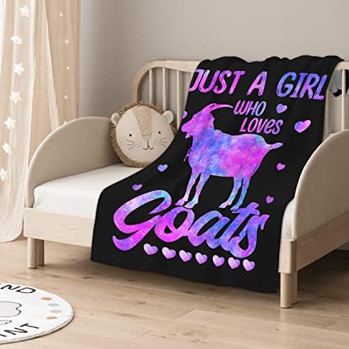 Presente cobertor de cabra para crianças Just Girl Who Loves Goats Cobertores suaves leves leves