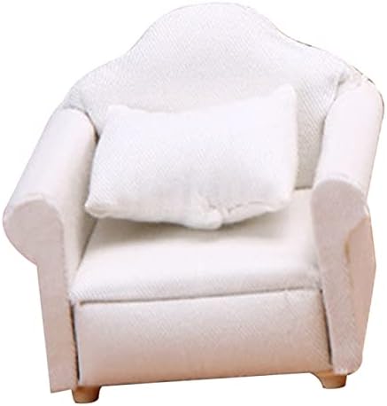 Sofá de boneca de brinquedo Pilôs brancos de sofá branco Cadeiras brancas foto de sofá miniature cadeira miniatura