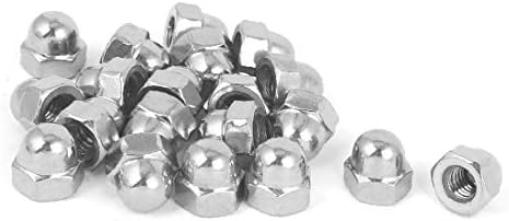 X-Dree 1/4 -20 304 Capace de aço inoxidável Cabeça de cabeça hexagona porcas de prata 20pcs (1/4 ''-20 304