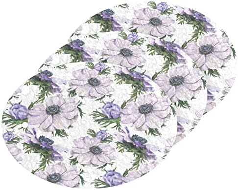 Esponjas de esfoliação não arranhada de flores roxas kigai, esponja de lacuna dupla para lavar louça e limpeza de