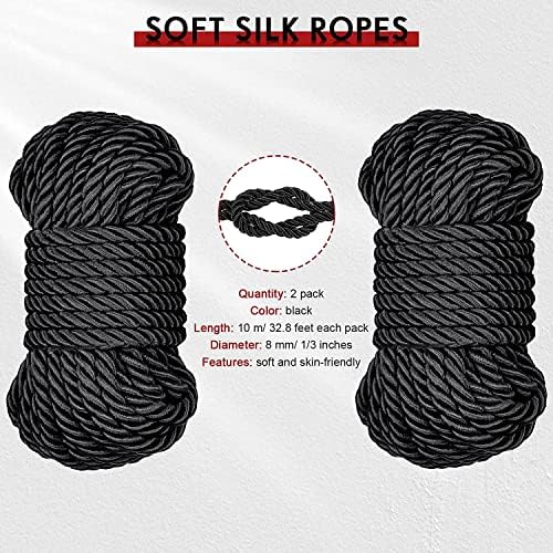 32 pés de 8 mm de diâmetro de seda macia corda sólida cordas torcidas torcidas, 10m durável e forte todos