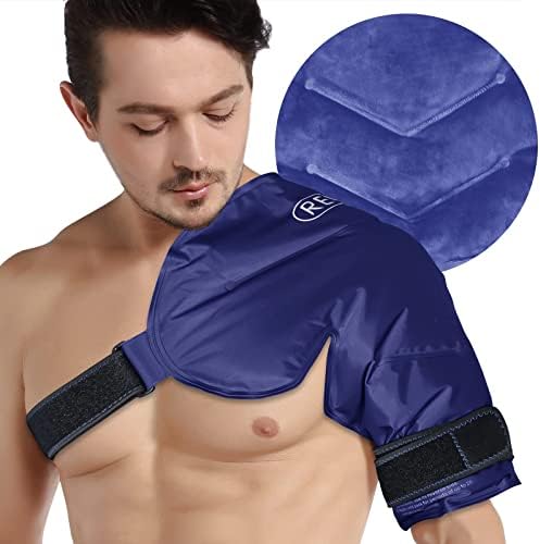Revix XL ombro de ombro para manguito rotador e pacote de gelo em gel para lesões nas costas