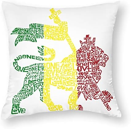 Rasta Lion - um conjunto de amor de 2 capas de travesseiro de arremesso de almofada quadrada travesseiros