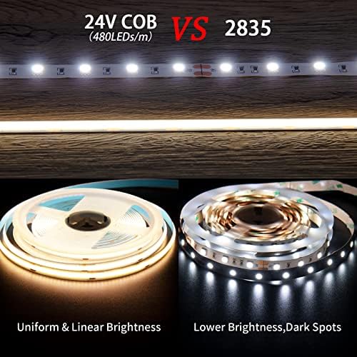 PAUTIX COB LED LED LIGHT 16,4FT/5M 2400LEDS WAX BRANCO 2700K, CRI90+ SUPER BRILHO