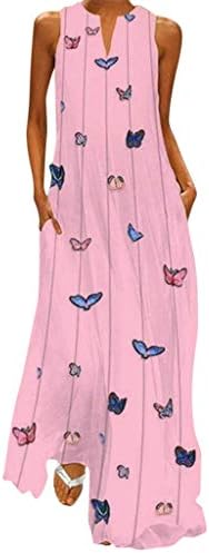 Vestidos de Zefotim Maxi para Mulheres 2023 Vestra Vintage Floral V Dress Vestido Casual Casual Vestidos de