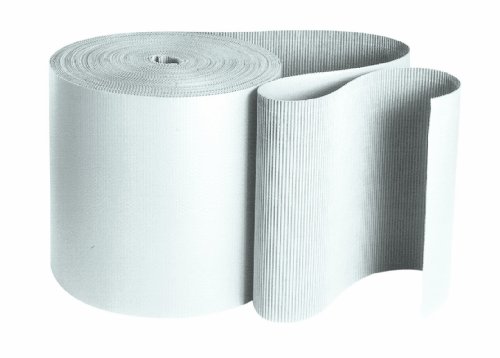 Rolo de papelão corrugado Aviditi, 36 x 250 ', face única, flot-b, branco e flexível para proteger vidro,
