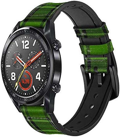 CA0289 Tartan Green Pattern Leather Smart Watch Band Strap for Wristwatch Smartwatch Smart Watch Tamanho
