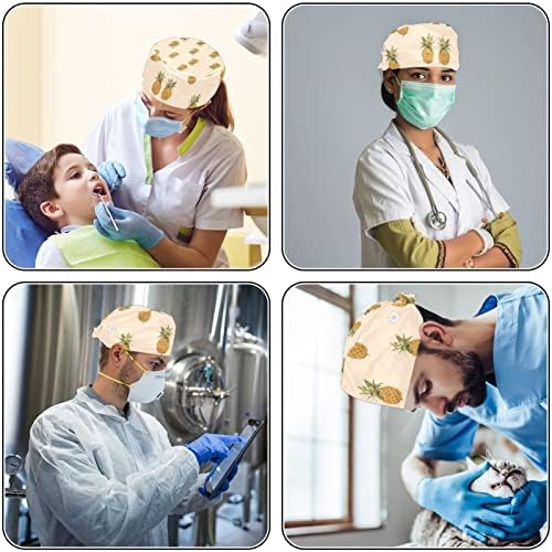 2 PCS Multi-Color Butterfly Caps de enfermagem para mulheres que trabalham chapéu de tampa de esfoliação ajustável