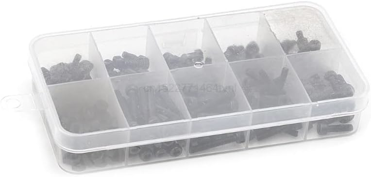 280pcs/caixa m2 m2.5 m3 kits de parafuso de parafuso hexadecida parafuso de tampa da cabeça din912 kits de parafuso