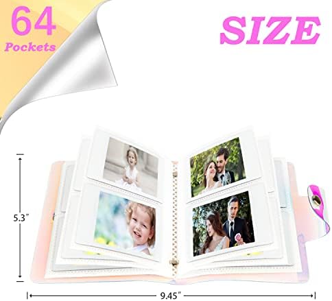 2 pacotes 64 bolsos Mini-Foto Álbum de Mini, portátil Kpop Photo Card Titular para Fujifilm Instax Mini