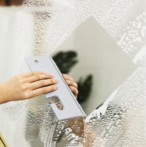 Yaroelrd chuveiro porta de vidro limpador de cozinha bancada do limpador de parede de telha de telha de ladrilho WILD Janela de vidro Limpador de banheiro cinza multifuncional com gancho, 7,87 × 2,51 polegadas