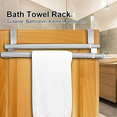 Barra de toalha de metal para banheiros, aço inoxidável retrátil toalha de banho dupla/única barra de toalha