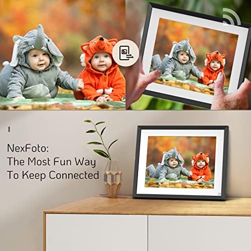 NEXFOTO WIFI Digital Picture Frame 32 GB Memória FOTO DIGITAL FOTO, quadro de imagem eletrônico Wi-Fi com tela de toque IPS, compartilhe vídeos de fotos via aplicativo fácil de usar, presente para o dia das mães