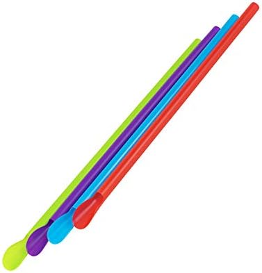 Kolorae Scoop Straws - BPA Plástico livre e coloridas coloridas Atuam como uma colher e palha, ótima