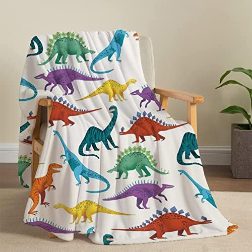 Cobertor de dinossauro para meninos meninas Cobertores de criança para cama Berçário de berço de berço de anime Dinoso Dinosaur Gifts Greito de bebê macio para bebês para crianças para creche premium flanela macia lança 60 x50