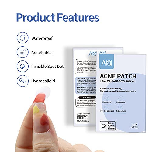 ANAIRUI Acne Spot Patch - adesivo de tampa de mancha com óleo da árvore do chá e ácido salicílico