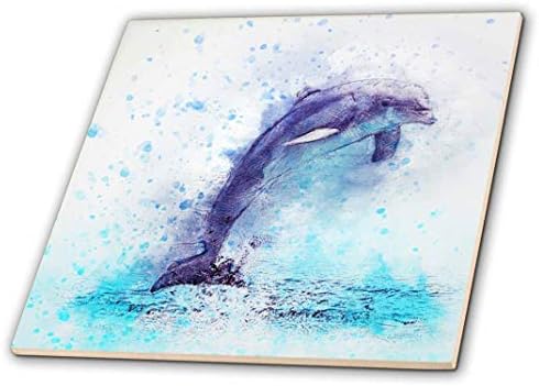 3drose engraçado aquarela golfinho foca vida oceânica peixe subaquático Decorativo telhas, cerâmica,