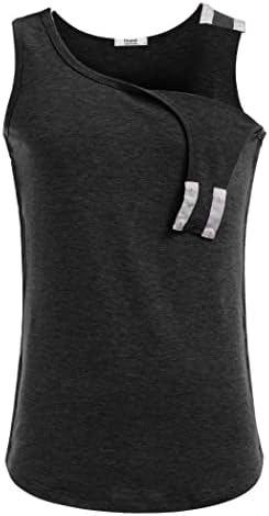 Deyeek unissex ombro e lateral snap snap sweat tampo de tampas masculinas/femininas Camisas de recuperação de cirurgia pós-ombro masculinas/femininas