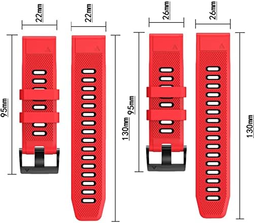 Nibyq 22 26mm Silicone Watch Band Strap para Garmin Fenix ​​7x 7 6x 6 Pro Watch EasyFit Wrist Band Straps 5x 5 mais 3 3HR 935 D2 Bracelete