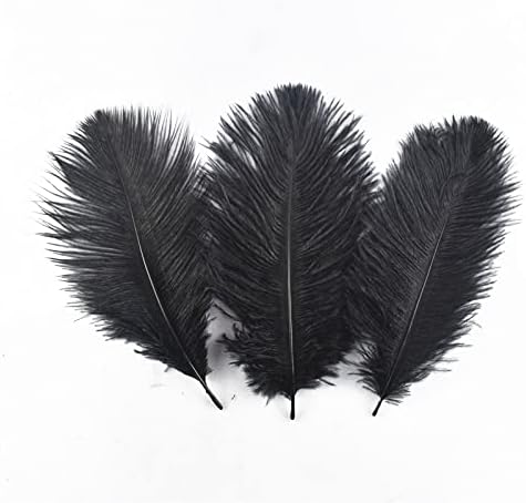 Zamihalaa - 20pcs Black Rooster Goose Fake Feathers for Crafts Chicken Duck Paving Decor Decor de Decoração de