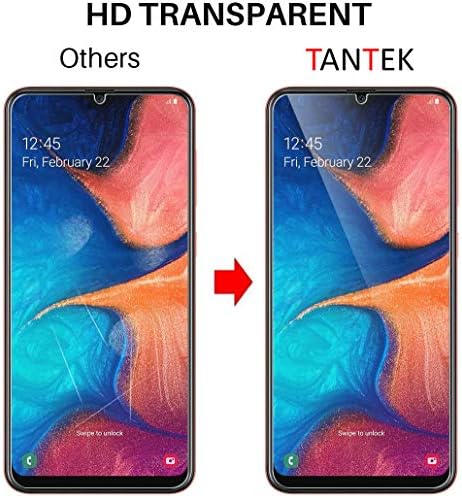 Tantek [Protetor de tela de 2 pacote para o Samsung Galaxy A20,6,4 polegada, filme de vidro temperado, Ultra Clear, Anti Scratch, Bubble Free, Case Friendly