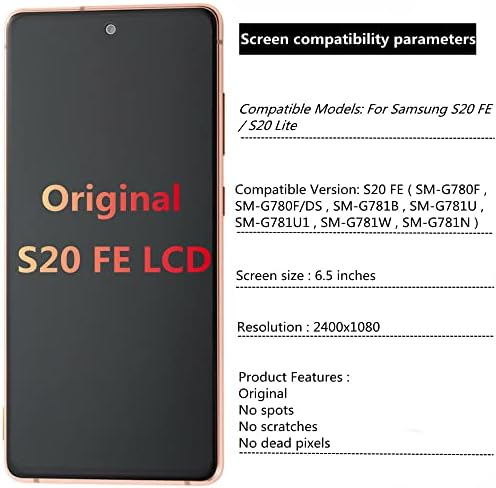 6.5 Original para Samsung Galaxy S20 FE G780F G78F/DS G780G G780G/DS SUPLEÇÃO LCD SUBSTITUIÇÃO