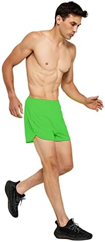 Demozu Men's 3 polegadas neon shorts de ginástica rápida seco de academia de maratona de ginástica