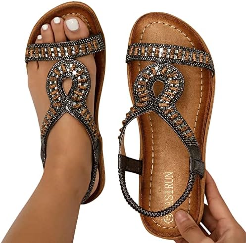 Sandálias de bling waserce brancos sandálias planas de verão boho shinestone vestido sapatos confortáveis