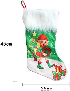 Meias de Natal Saco de meias de Natal e meias suspensas de Natal para decoração de festas e desenhos animados de Natal