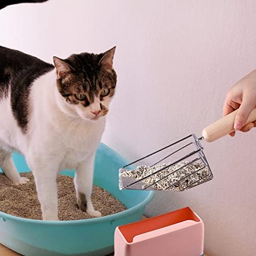Maticha de lixo de gatos - Scooper de gatinho exclusivo Pooper com pá de profundidade | Mãe de madeira sem