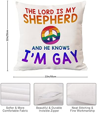 Capa de travesseiro de arremesso O Senhor é meu pastor e ele sabe que eu sou uma almofada gay