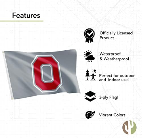 Flags da Universidade Estadual de Ohio dupla face OSU Buckeyes Banners poliéster interno externo