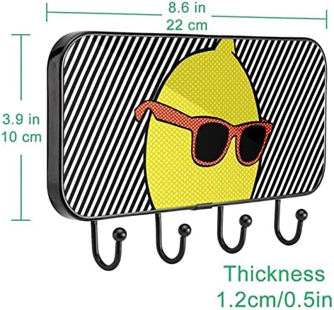 Pop Lemon com óculos de sol Linhas de linhas de casaco imprimido Montagem de parede de rack, cacote