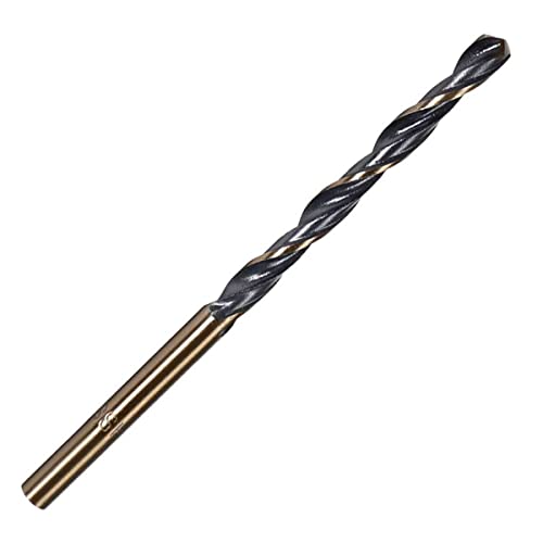 FOCMKEAS 6.2mm Twist Drill Bit Speed ​​Steel 4341 Gold hastreio reto e pedaços de perfuração com revestimento preto para melhoria doméstica DIY, metal/madeira/plástico