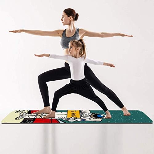 Espaço de desenho animado do Unicey Marte de espessura Exercício e fitness 1/4 de tapete de ioga para