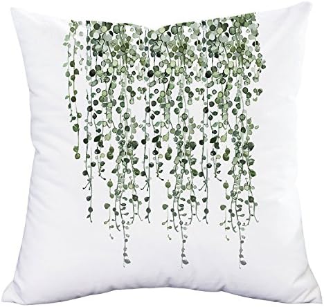 Bleum Cade Pillow Tampa de 4 plantas verdes Tampa de travesseiro Decorativo Tampa de almofada de travesseiro quadrado