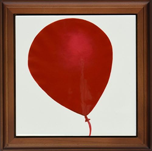 3drose ft_13594_1 azulejo emoldurado de balão vermelho, 8 por 8 polegadas