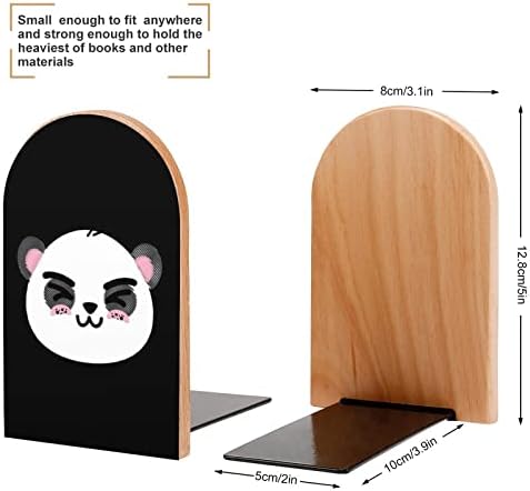Fofo panda urso rosto de madeira alterações de livros da moda Stand para prateleiras de casa e escritório conjunto de 2