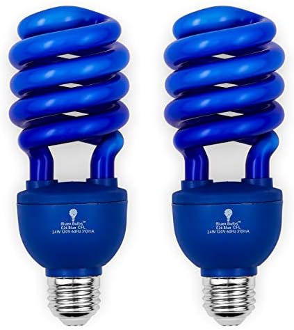 2 pacote bluex blue lâmpada azul 24w - 100 watts equivalente - lâmpadas de substituição em espiral