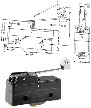 X-Dree Painel Montante alavanca de dobradiça longa da dobradiça AC DC Micro-interruptor básico Z-15GW2-B (Leva del Rullo della Cerniera Lungo por Montaggio A Pannello Microinterruttore Di Base AC DC Z-15GW2-B