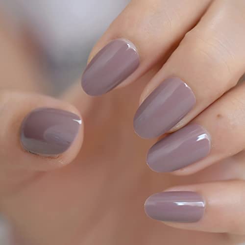 Ibeautying Press On Unhes - Pressione as unhas - Taro Purple Pure Color False unhas | Gel de gel UV unhas