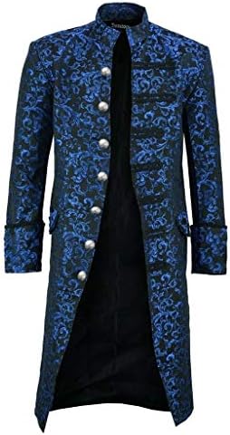 Casaco gótico da moda vintage steampunk masculino botão de capa de capa de capa de vestido de vestuário