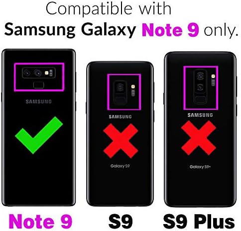 ASUWISH compatível com a caixa da carteira da Samsung Galaxy Note 9 e o protetor de tela de vidro temperado