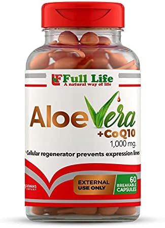 Vida completa aloe vera + vitamina E, 60 cápsulas quebráveis ​​- hidratante, antienvelhecimento - cuidados