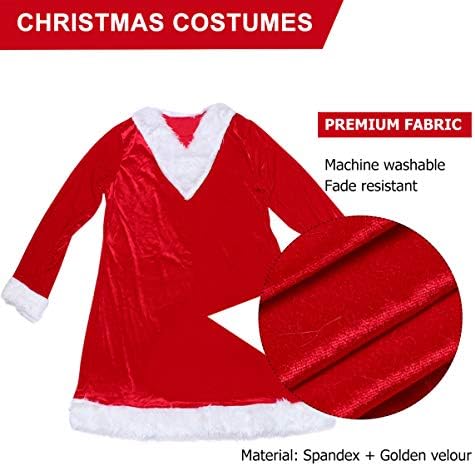 Vestido de Papai Noel de Natal Soimiss com Hat de Papai Noel Fantaspume para meninas para crianças